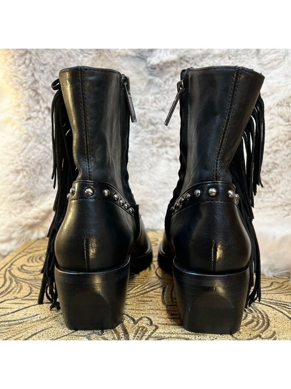 NWOB $200 Sam Edelman Bernie Fringe Bootie  Size 5 - Picture 9 of 10